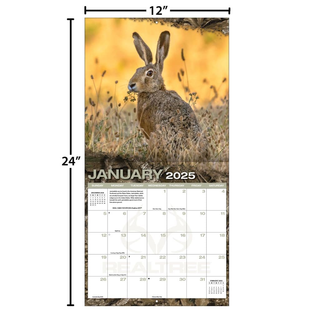 Realtree Hidden Hunter 2025 Wall Calendar Fifth  Alternate