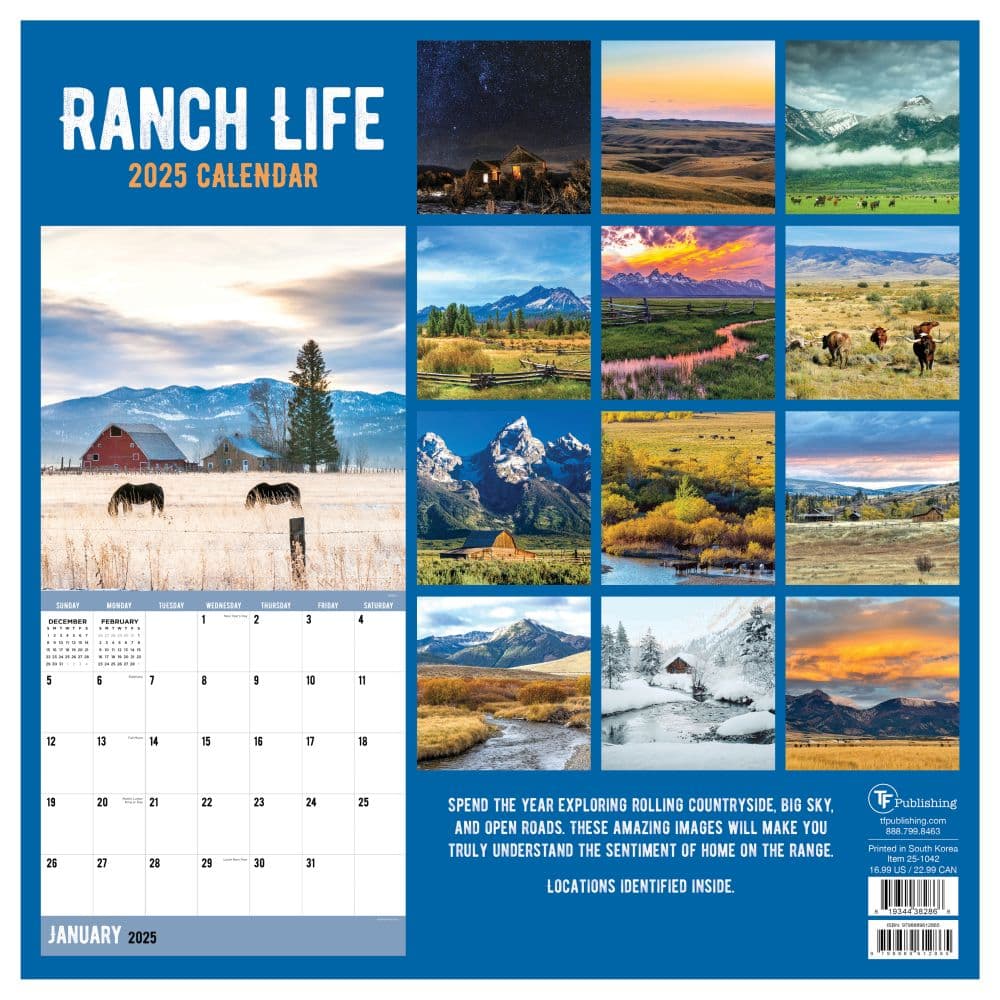 Ranch Life 2025 Wall Calendar back cover