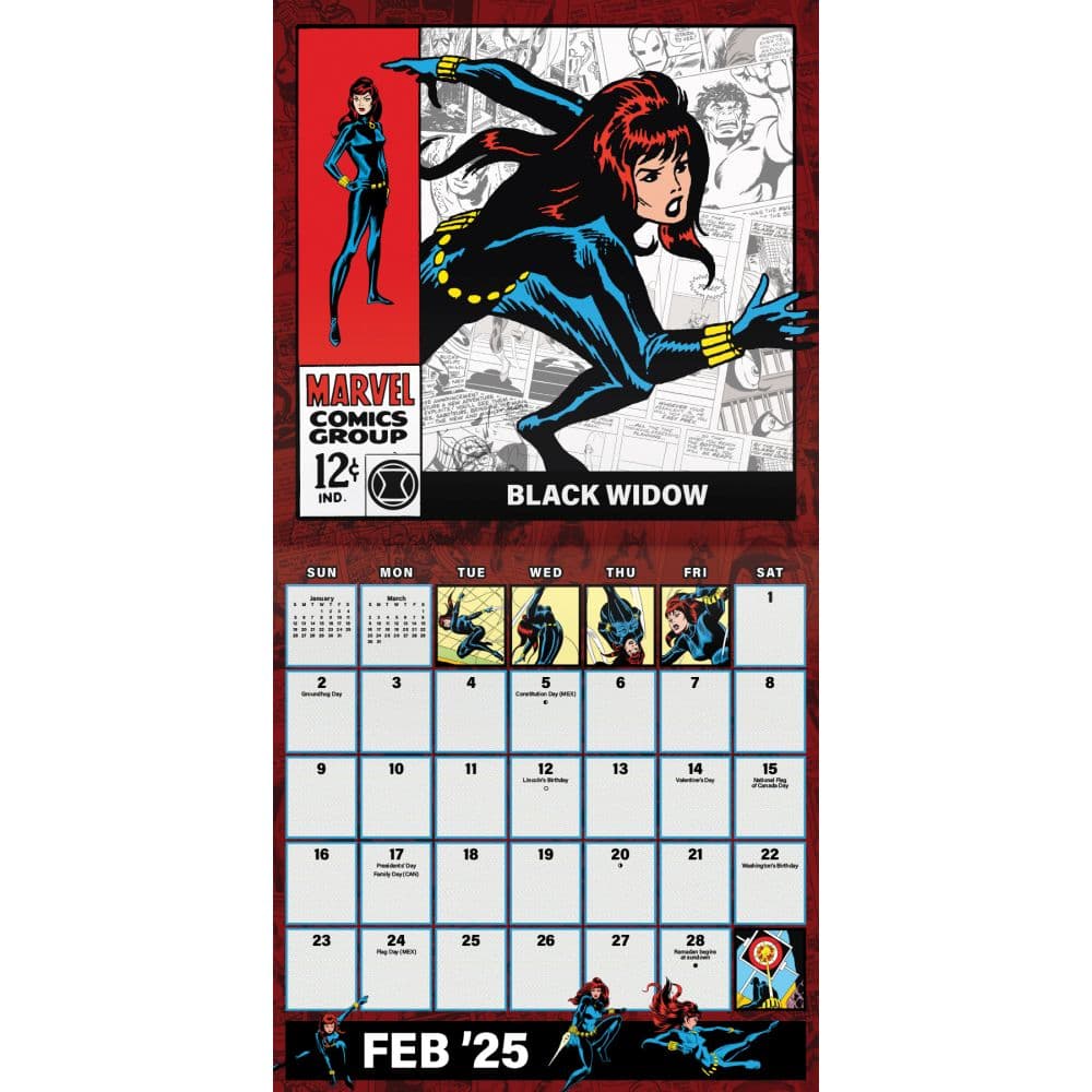 Marvel Comics Exclusive with Bonus Print 2025 Wall Calendar Third Alternate Image width=&quot;1000&quot; height=&quot;1000&quot;