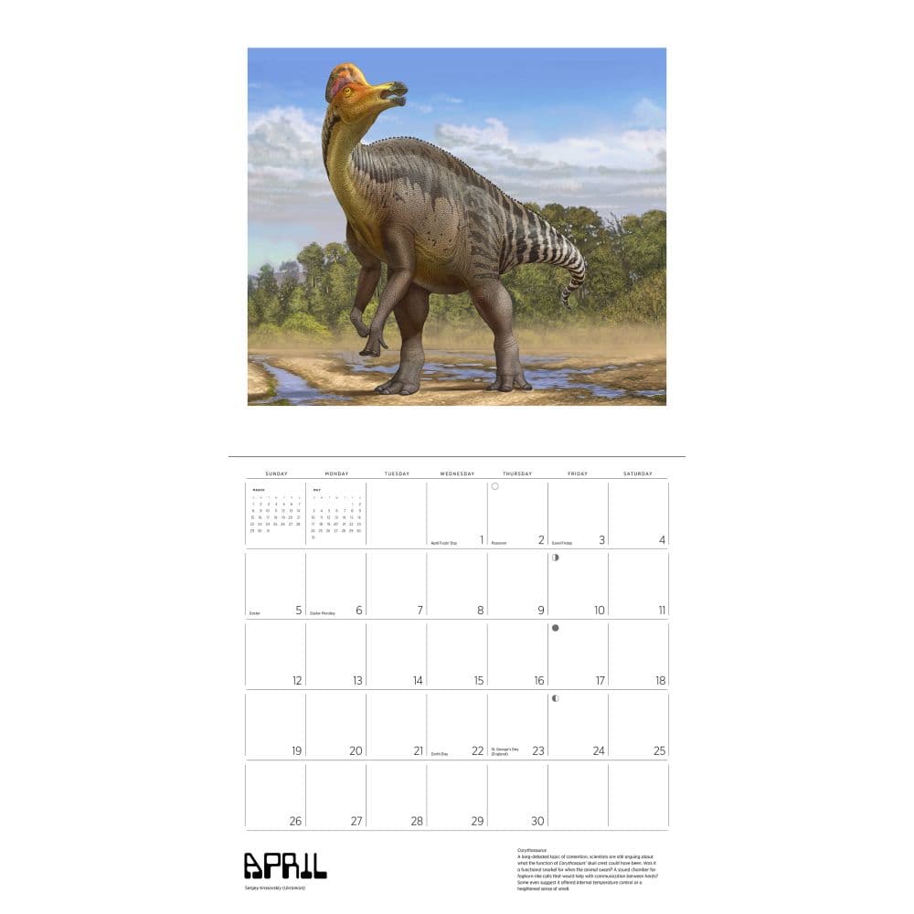 Dinosaurs 2026 Wall Calendar by Sergei Krasovskiy Sixth Alternate Image