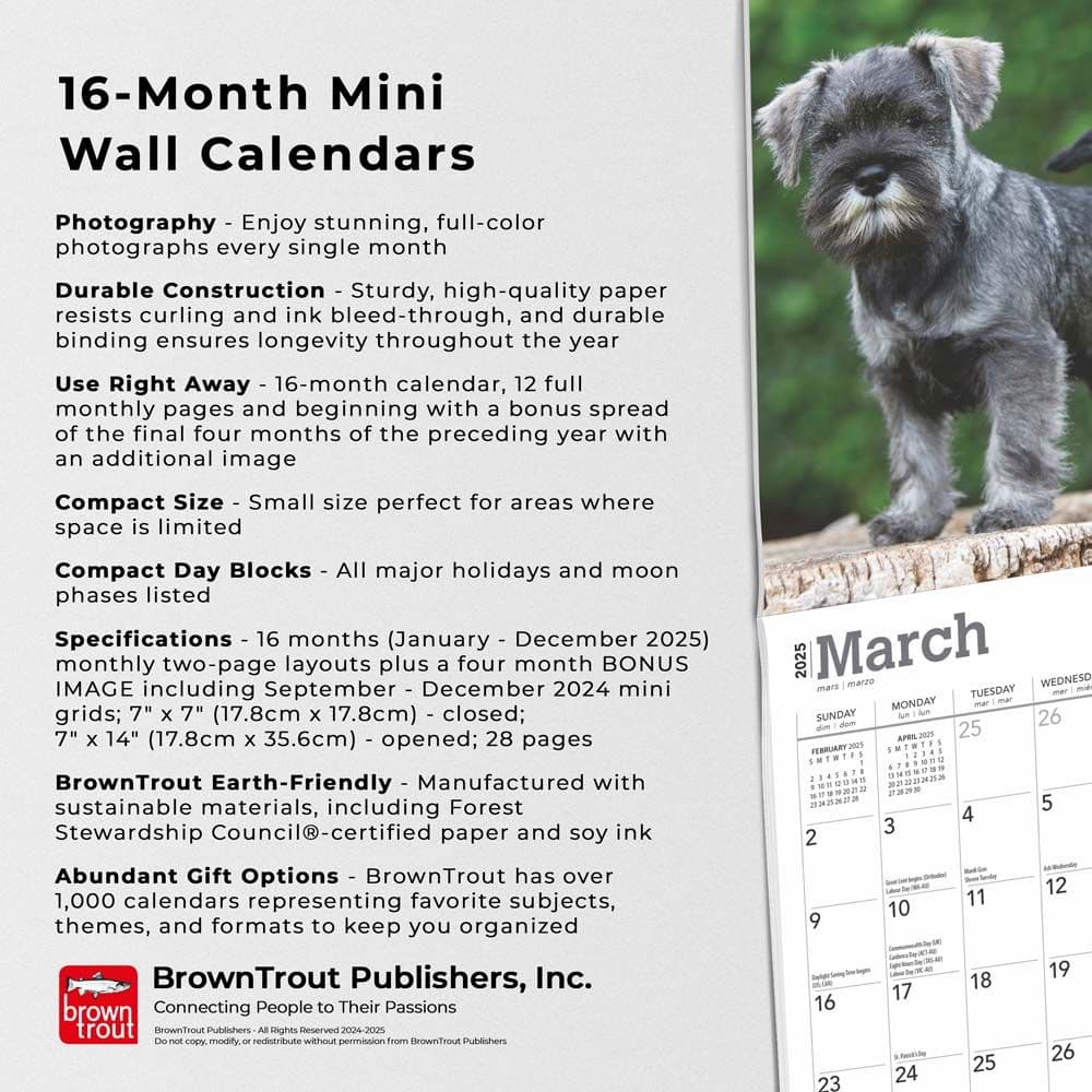 Schnauzer Puppies 2025 Mini Wall Calendar Fifth Alternate Image width=&quot;1000&quot; height=&quot;1000&quot;