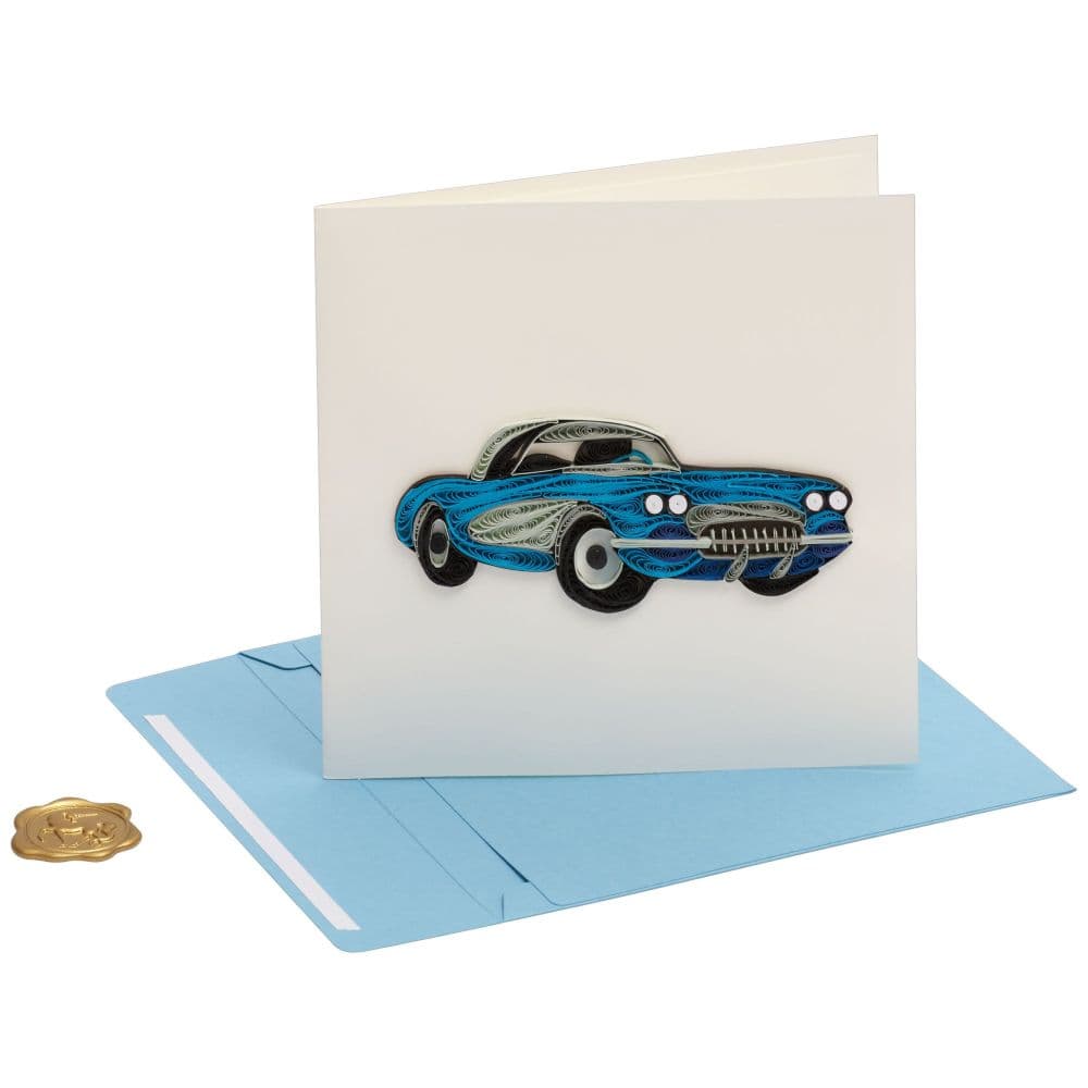 Blue Classic Car Quilling Birthday Card Fifth Alternate Image width="1000" height="1000"