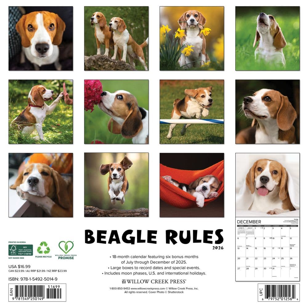 Beagle Rules 2026 Wall Calendar First Alternate Image