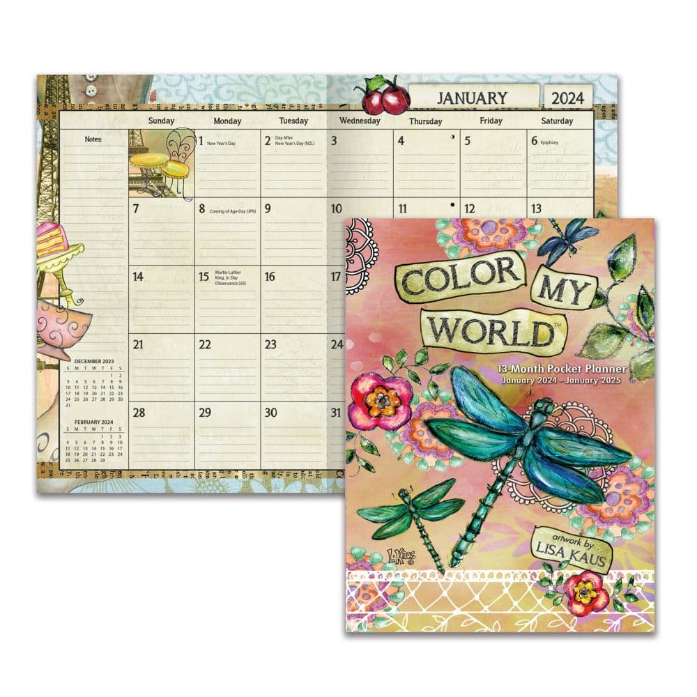 Color My World Monthly 2024 Pocket Planner Alternate Image 3