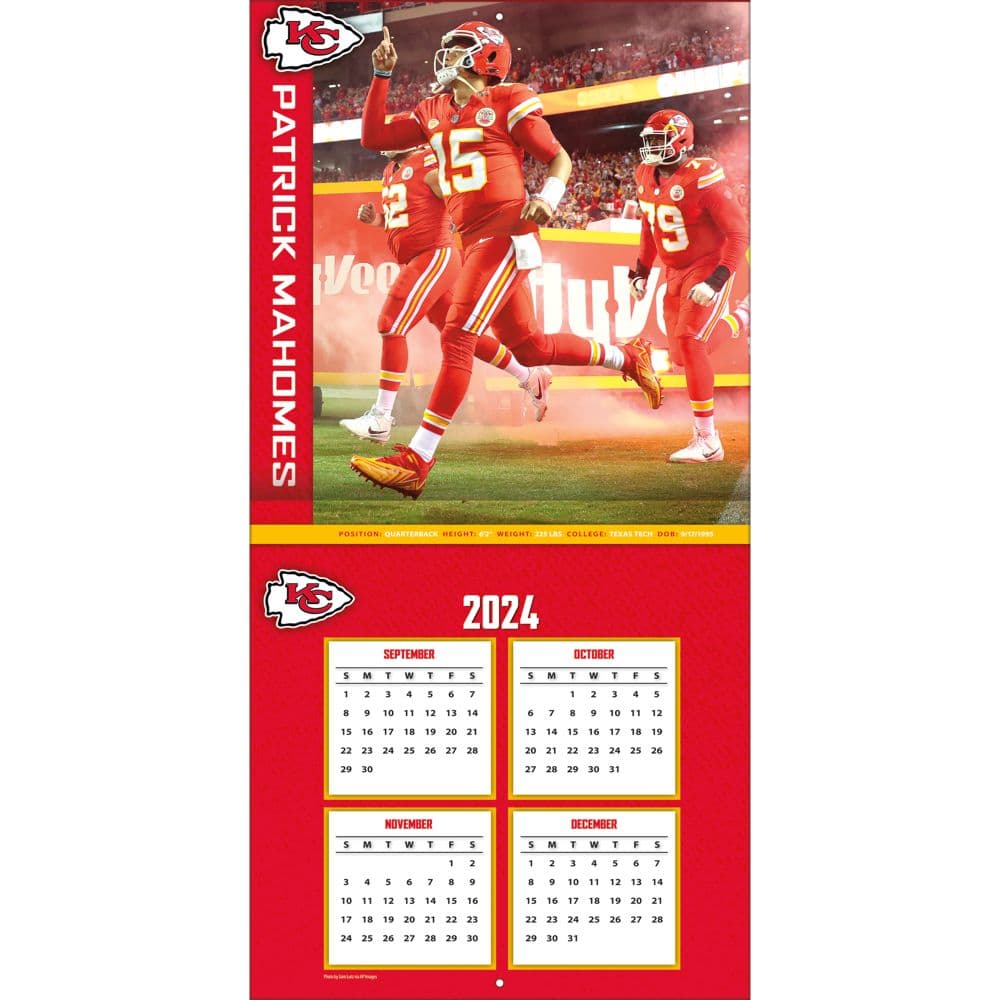 NFL Patrick Mahomes 2025 Wall Calendar Second Alternate Image width="1000" height="1000"