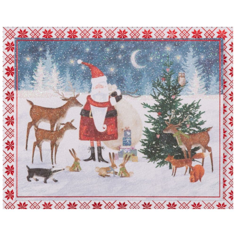 Santa and Woodland Animals 10 Count Boxed Christmas Cards First Alternate Image width="1000" height="1000"