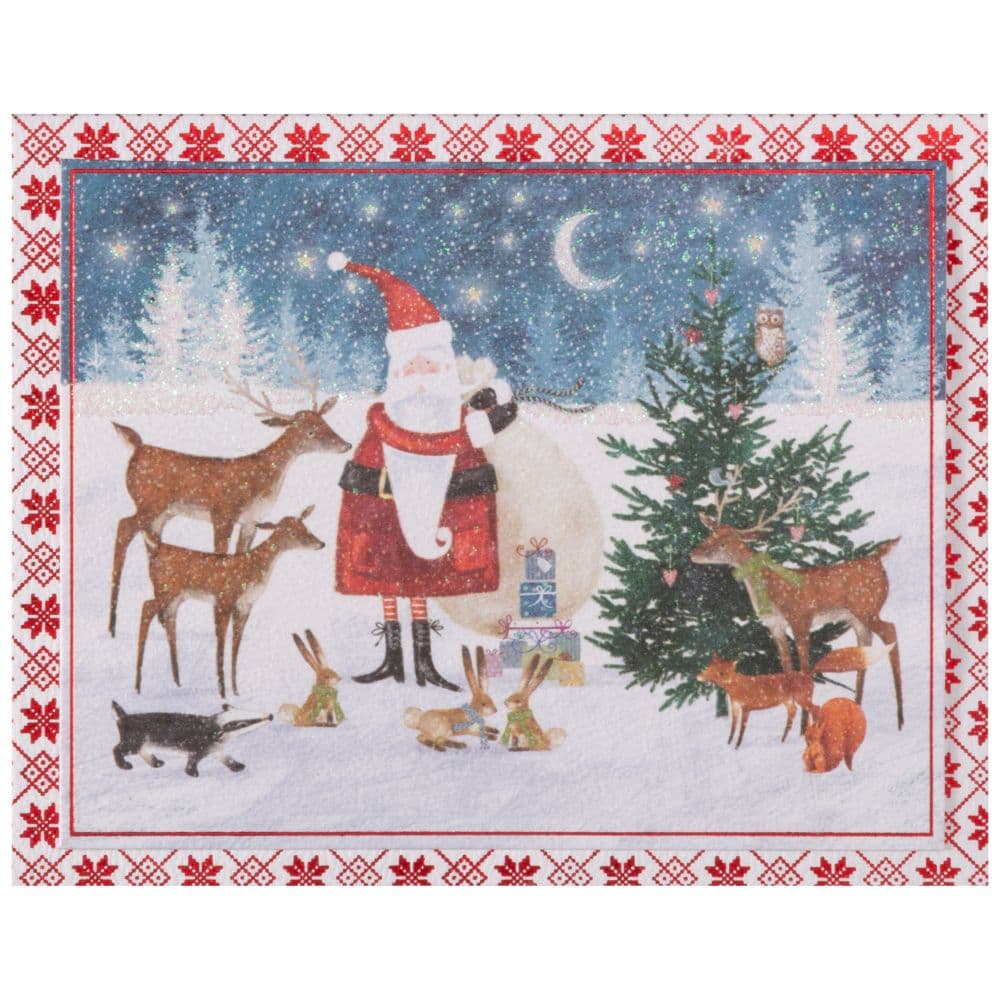 Santa and Woodland Animals 10 Count Boxed Christmas Cards First Alternate Image width=&quot;1000&quot; height=&quot;1000&quot;