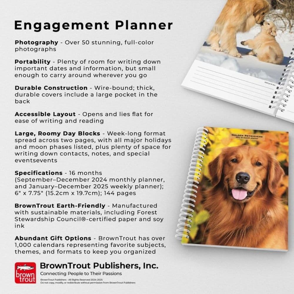 Golden Retrievers 2025 Engagement Planner Fifth Alternate Image