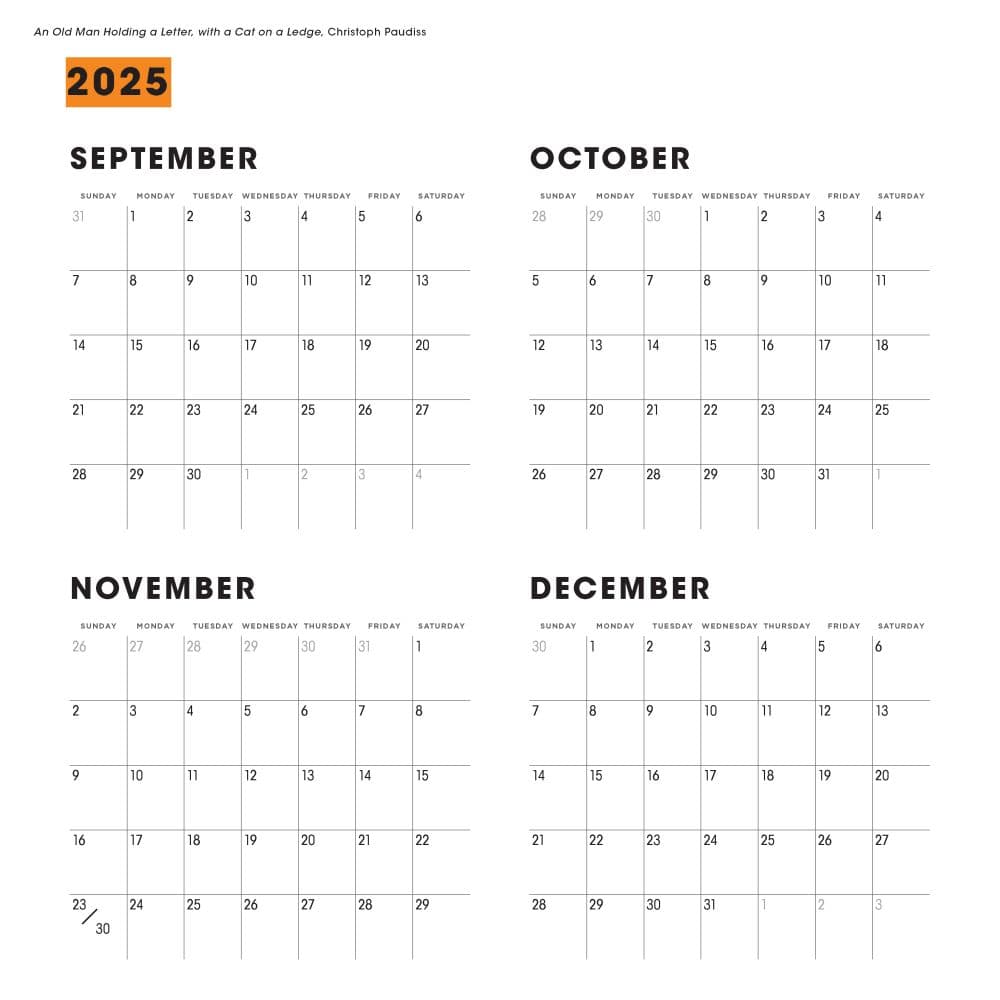 Cat People to Judge in Art and Life 2026 Wall Calendar Fourth Alternate Image