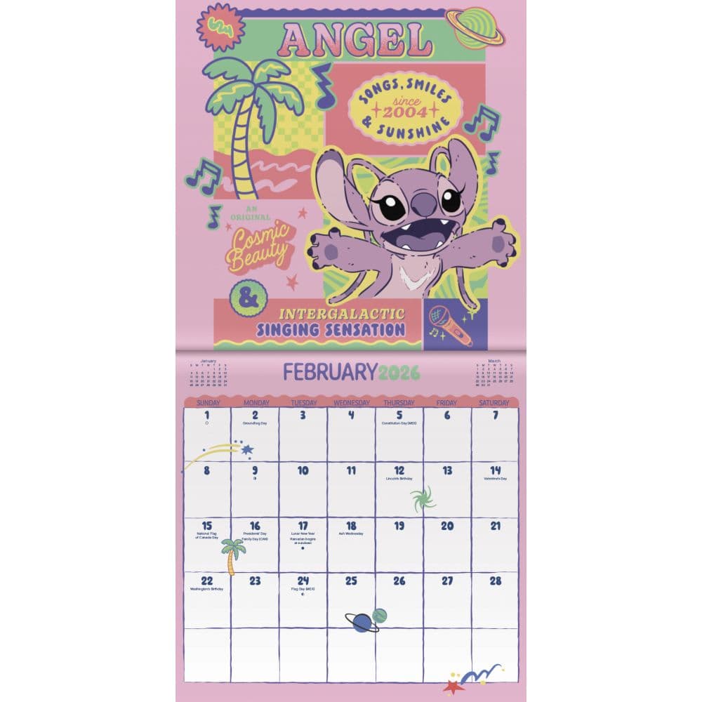 Disney Stitch 2026 Mini Wall Calendar