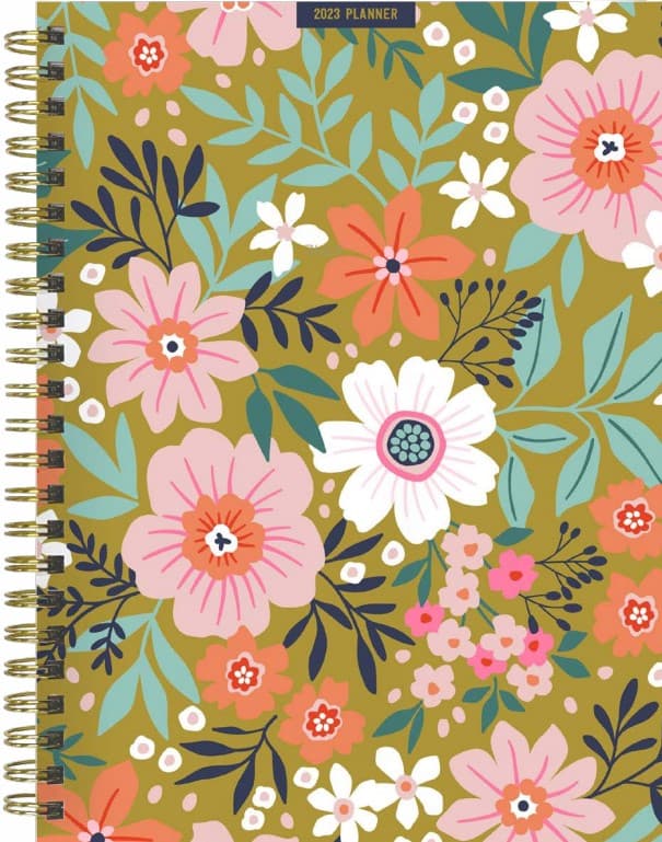 TF Publishing Folk Flowers 2023 Medium Daily Weekly Monthly Planner