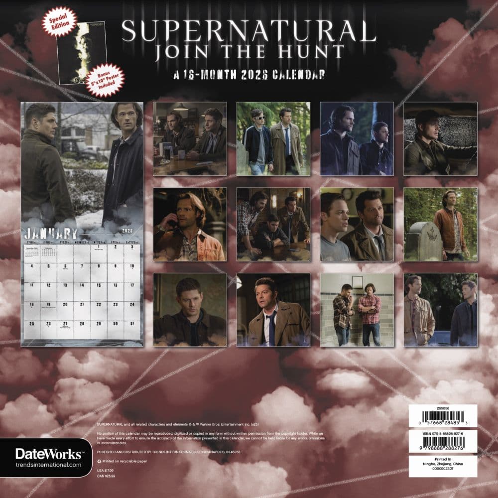 Supernatural Exclusive with Bonus Print 2026 Wall Calendar First Alternate Image