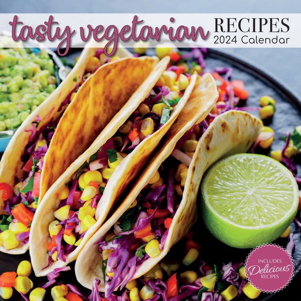 Tasty Vegetarian Recipes 2024 Wall Calendar