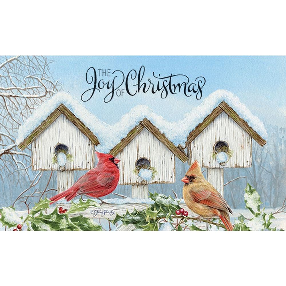 Cardinal Birdhouse Large Doormat