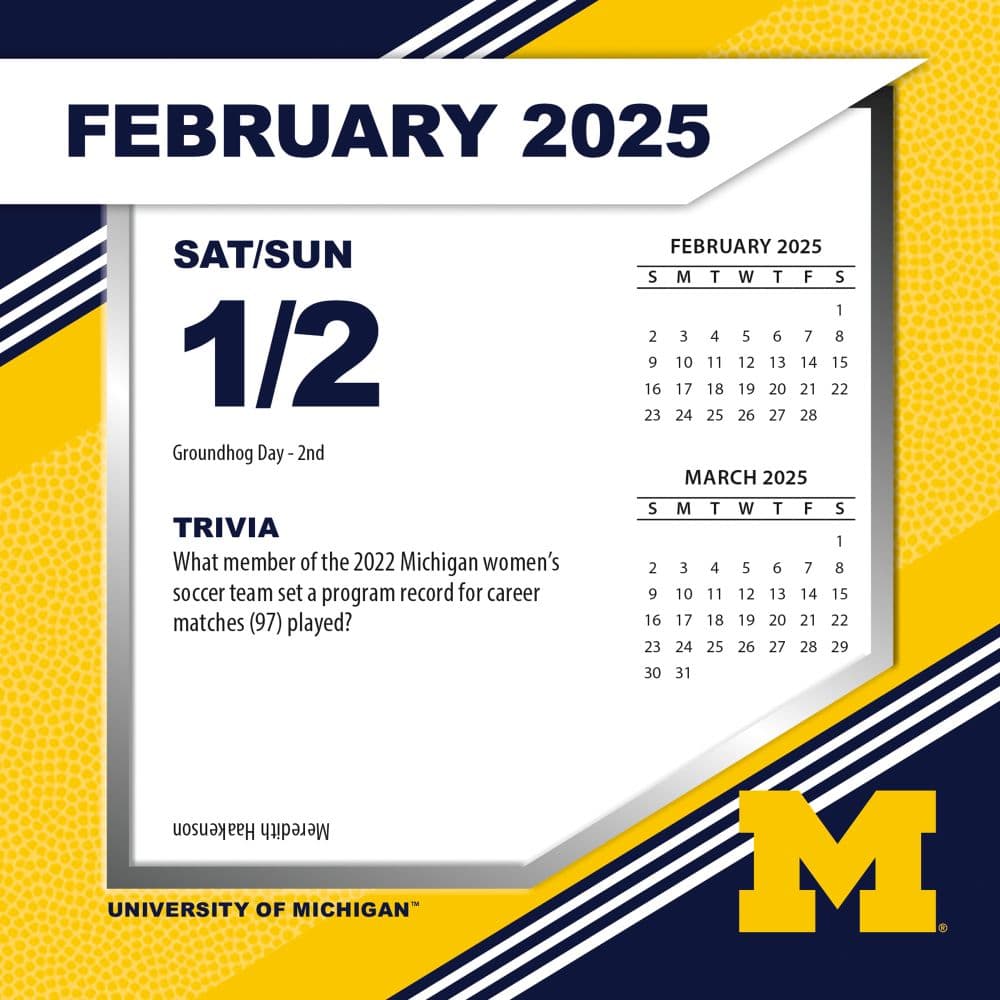 COL Michigan Wolverines 2025 Desk Calendar Second Alternate Image