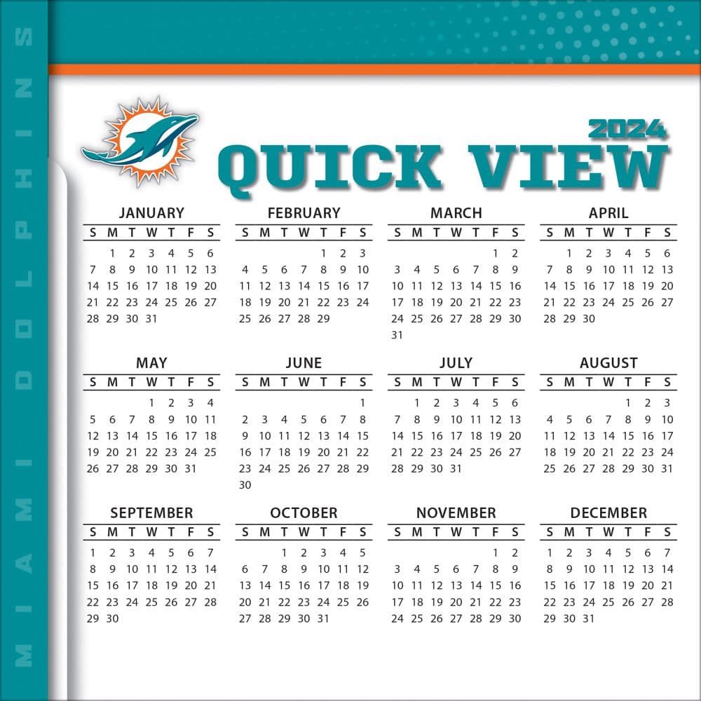 Miami Dolphins 2025 Desk Calendar