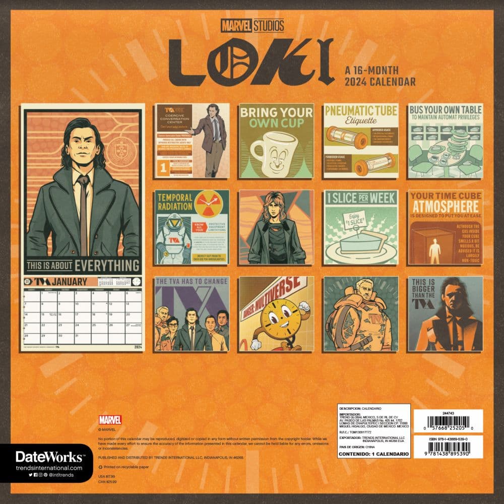 Marvel Loki 2024 Wall Calendar Alternate Image 2