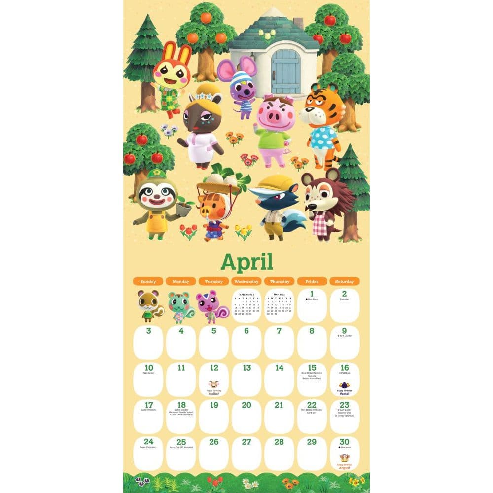 Printable PDF 2022 Calendar Animal Crossing themed Art & Collectibles