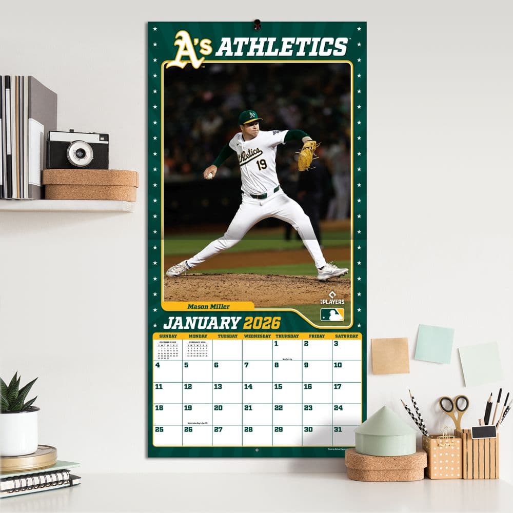 MLB Oakland Athletics 2026 Wall Calendar Fifth Alternate Image