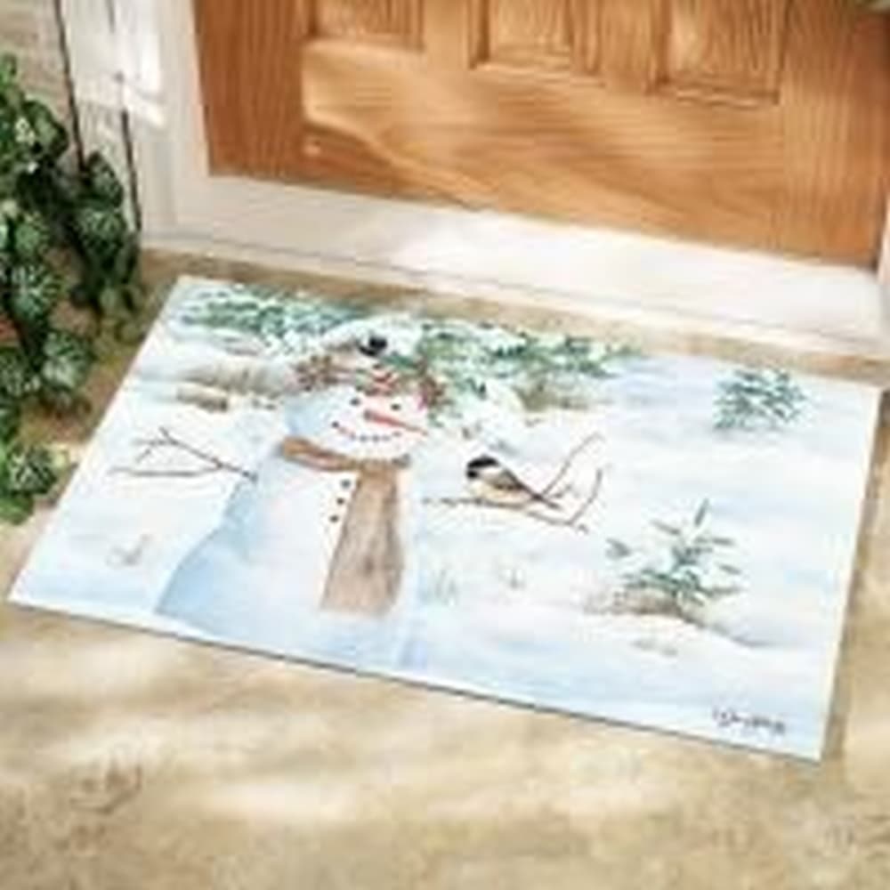 Chickadee Snowman Doormat by Jane Shasky Alternate Image 1