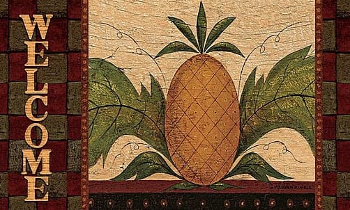 Welcome Pineapple Door Mat by Warren Kimble