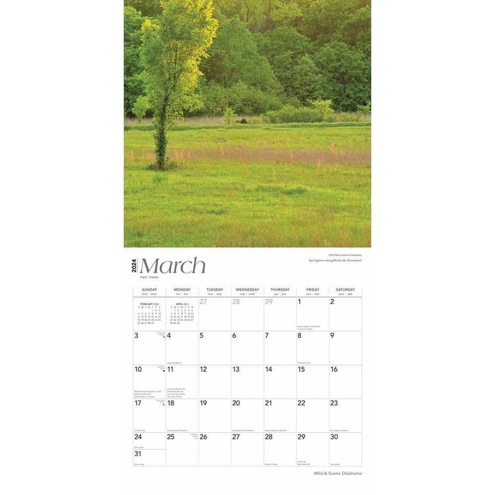 Oklahoma Wild and Scenic 2024 Wall Calendar