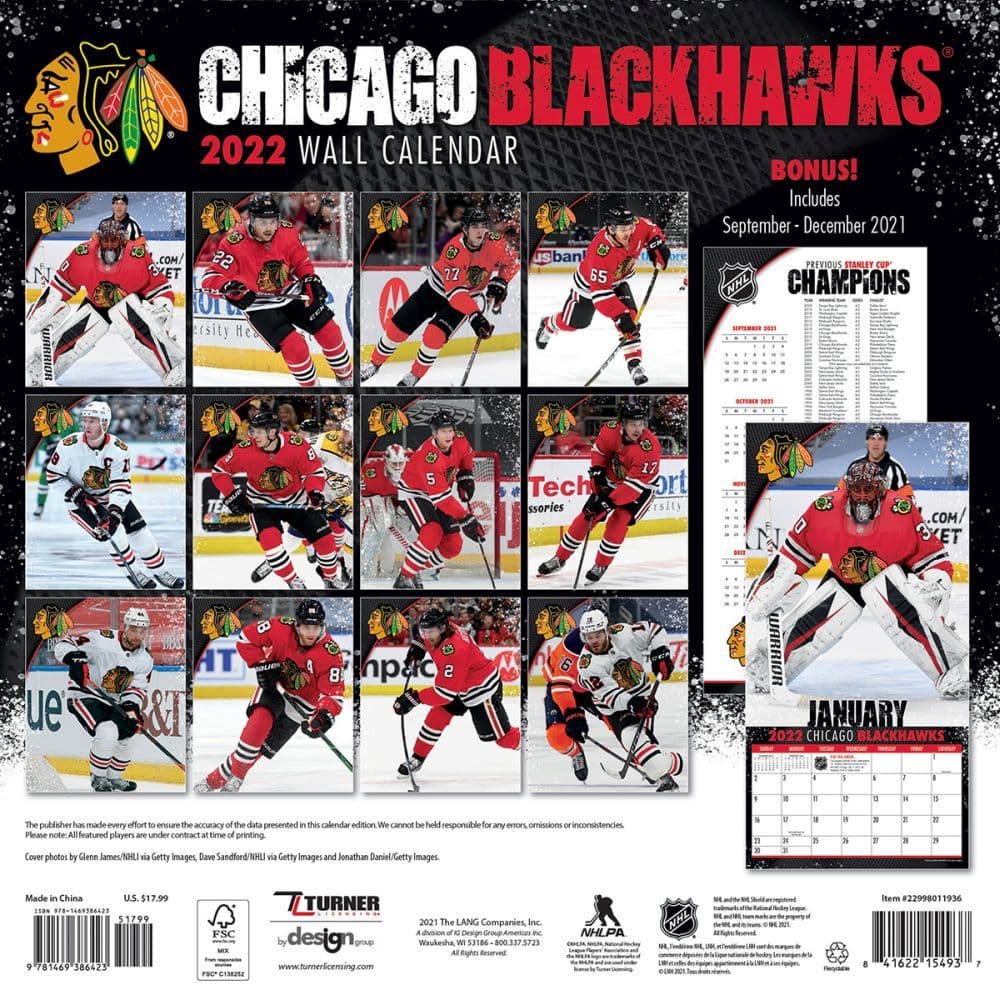 Chicago Blackhawks 2022 Schedule Nhl Chicago Blackhawks 2022 Mini Wall Calendar - Calendars.com