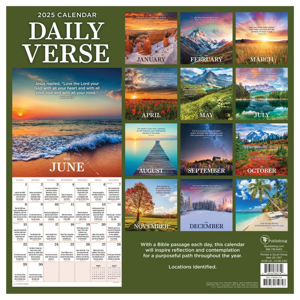 Daily Verse 2025 Wall Calendar back cover