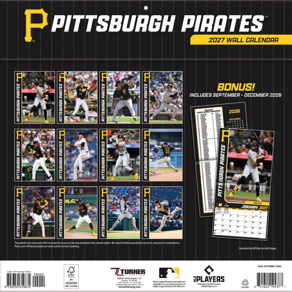 MLB Pittsburgh Pirates 2027 Wall Calendar First Alternate Image