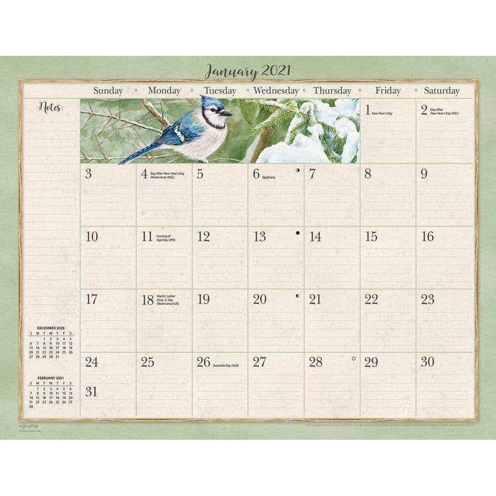Birds in the Garden Desk Pad by Jane Shasky