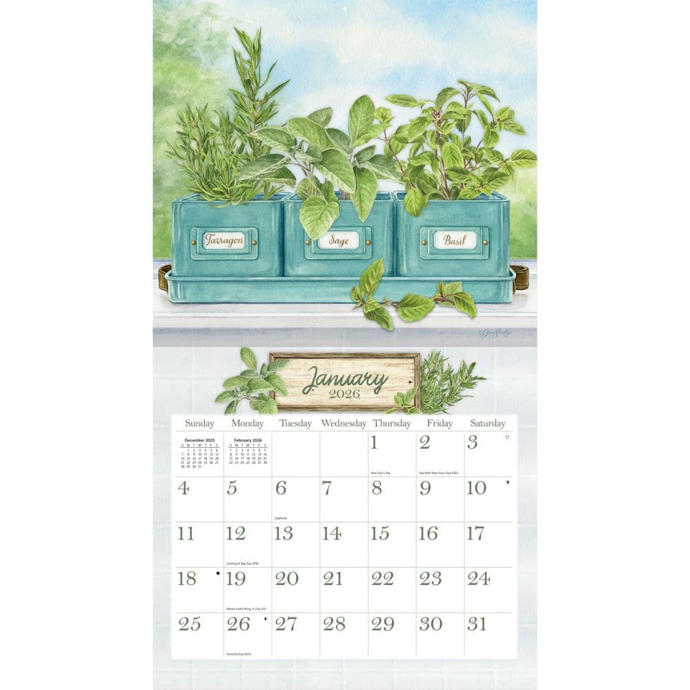 Herb Garden 2026 Wall Calendar by Jane Shasky_ALT1