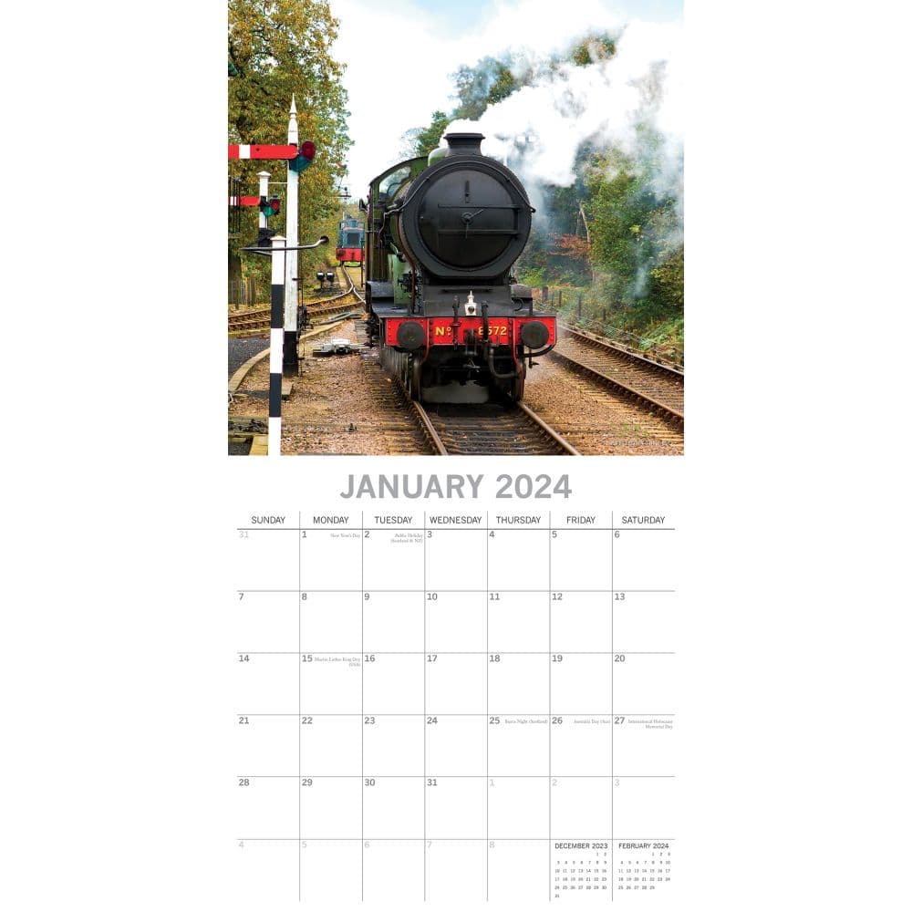 Steam Trains 2024 Wall Calendar