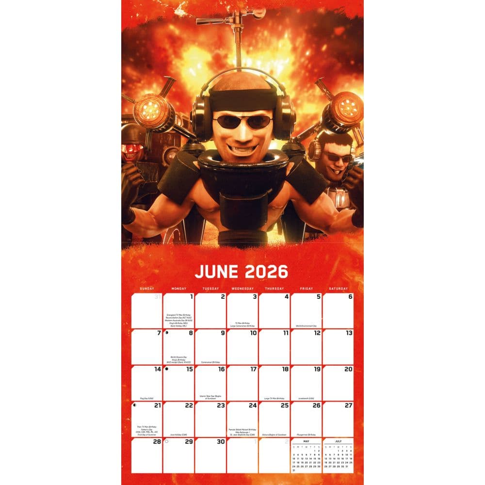 Skibidi Toilet 2026 Wall Calendar Third Alternate Image