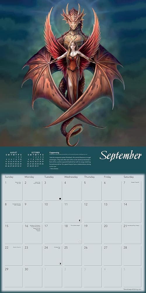 Dragons Stokes 2024 Wall Calendar September
