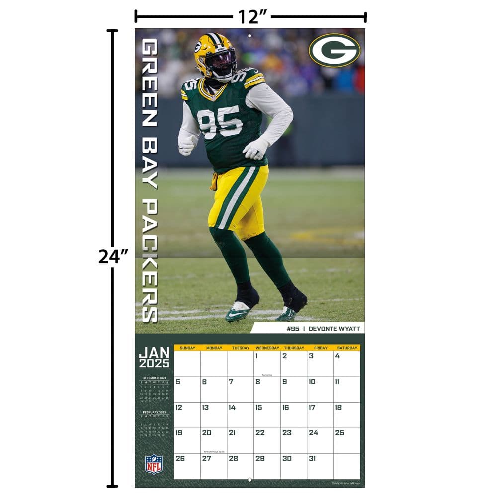 NFL Green Bay Packers 2025 Wall Calendar Fifth Alternate Image width=&quot;1000&quot; height=&quot;1000&quot;