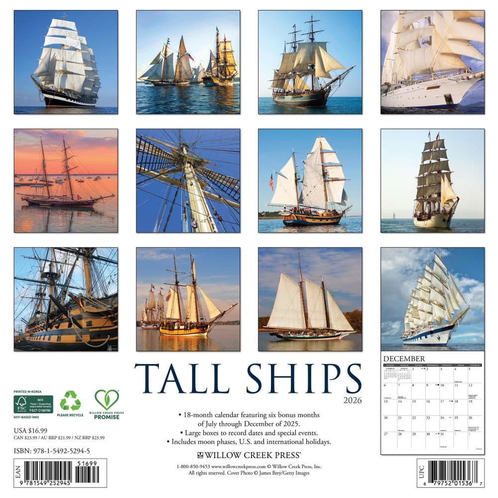Tall Ships 2026 Wall Calendar First Alternate Image