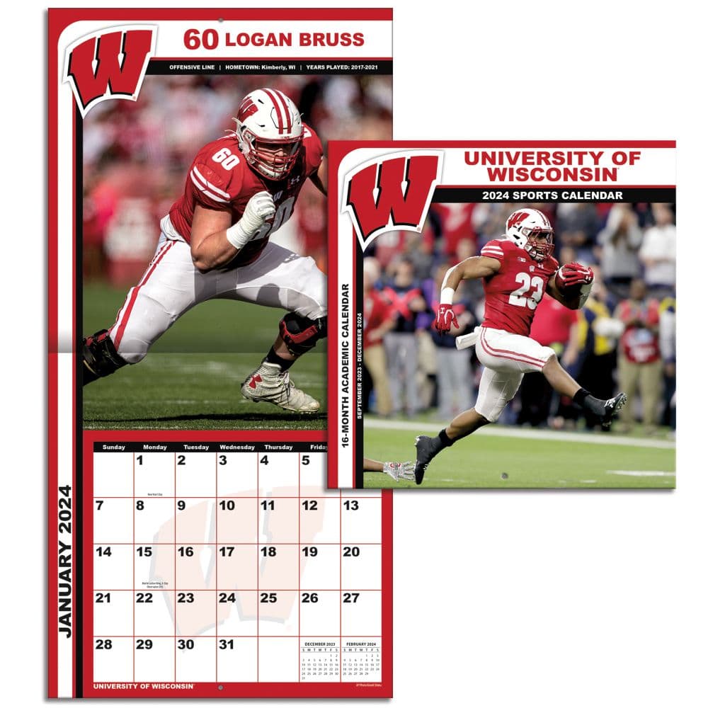 Wisconsin Badgers 2024 Mini Wall Calendar