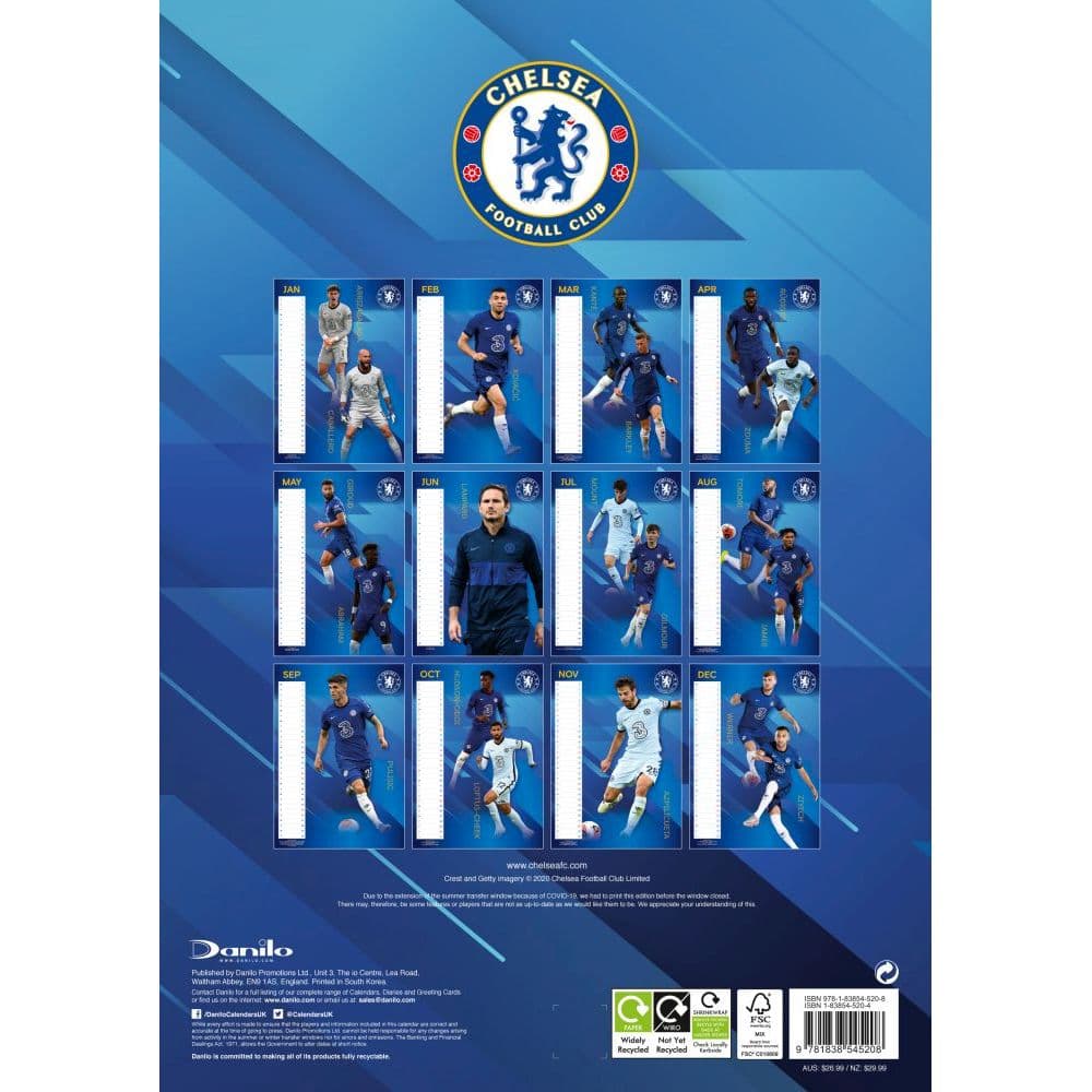 Calendrier Chelsea 2023 Chelsea Soccer Team Wall Calendar - Calendars.com