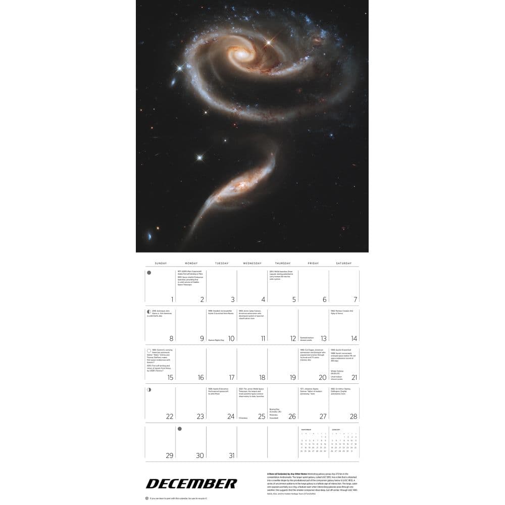 Space Hubble Telescope Special Edition 2024 Wall Calendar Alternate Image 2