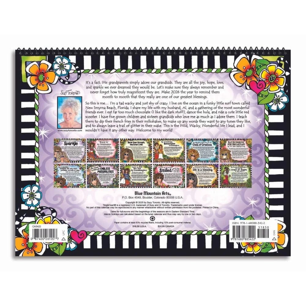 My Incredible Granddaughter Do Not Let Anyone Dull Your Sparkle 2026 Wall Calendar by Suzy Toronto First Alternate Image