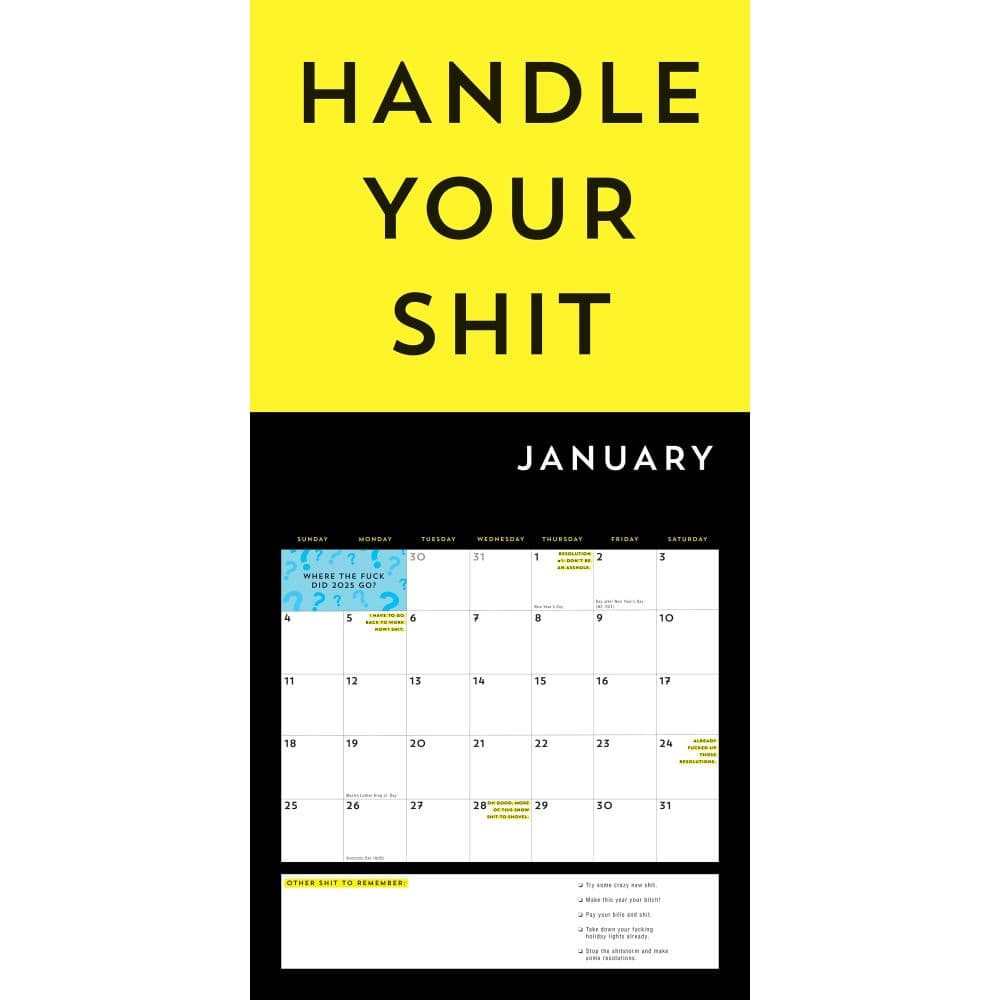 Fcking 2026 Wall Calendar Second  Alternate Image