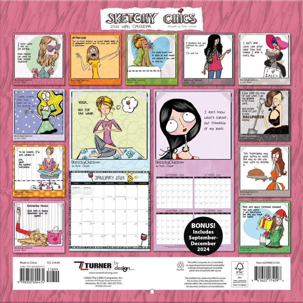 Sketchy Chics 2025 Wall Calendar First Alternate Image