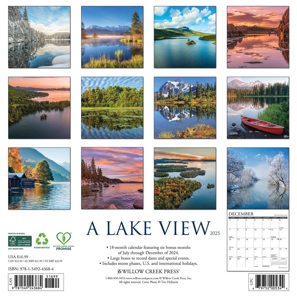 Lake View 2025 Wall Calendar First Alternate Image width="1000" height="1000"