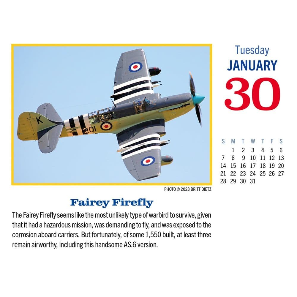 Golden Age of Flight 2024 Desk Calendar