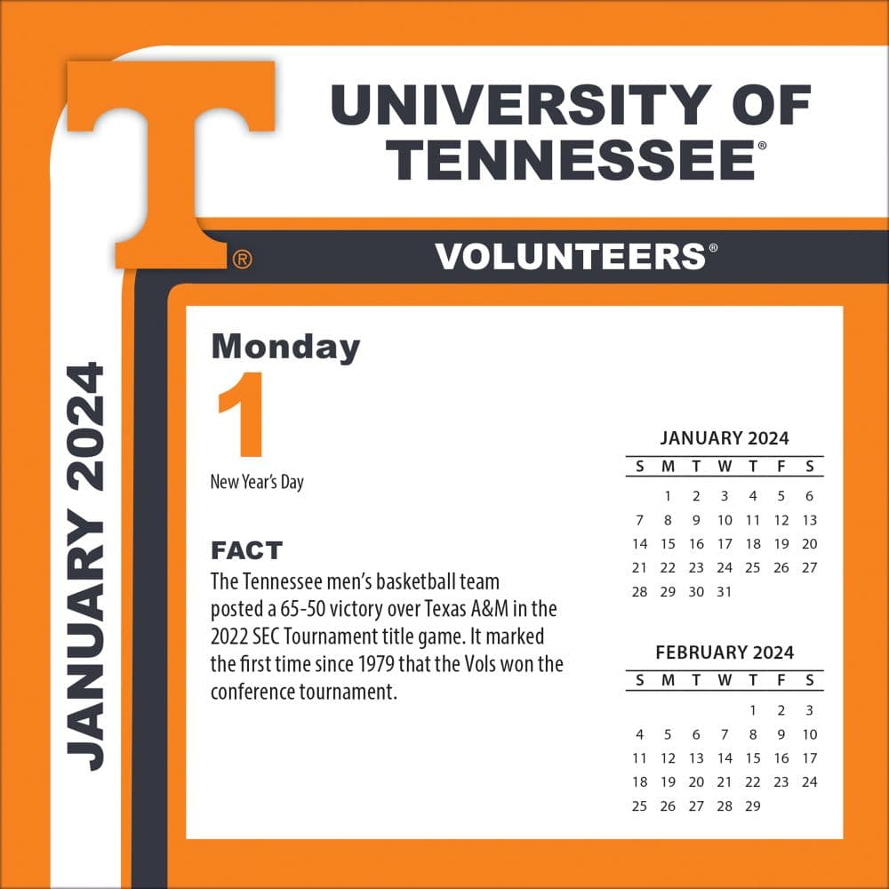 COL Tennessee Volunteers 2024 Desk Calendar Fourth Alternate Image width=&quot;1000&quot; height=&quot;1000&quot;