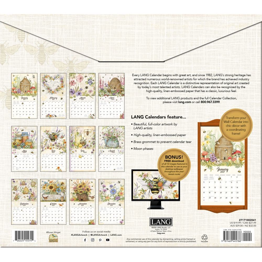 Bees in Bloom Special Edition 2027 Wall Calendar First Alternate Image