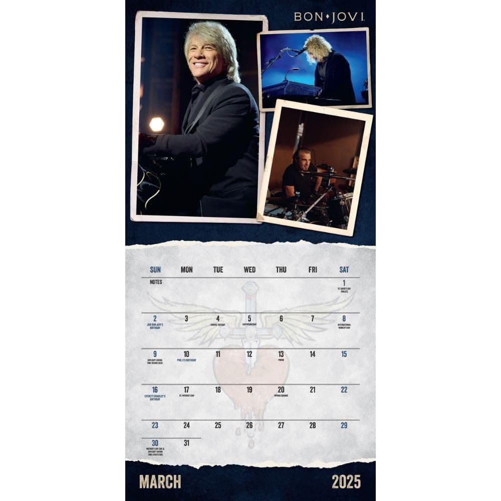 Bon Jovi 2025 Wall Calendar Second Alternate Image