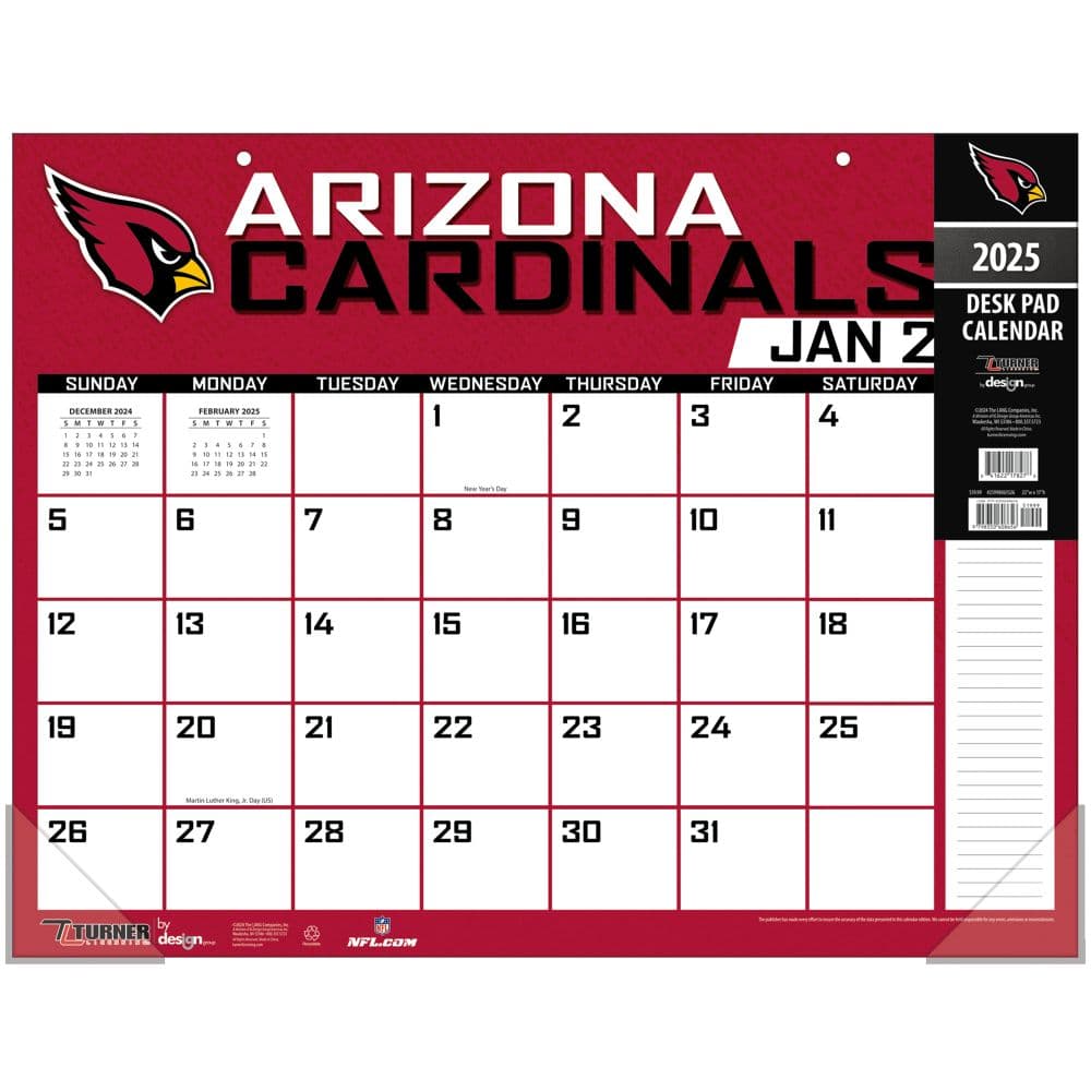 NFL Arizona Cardinals 2025 Desk Pad