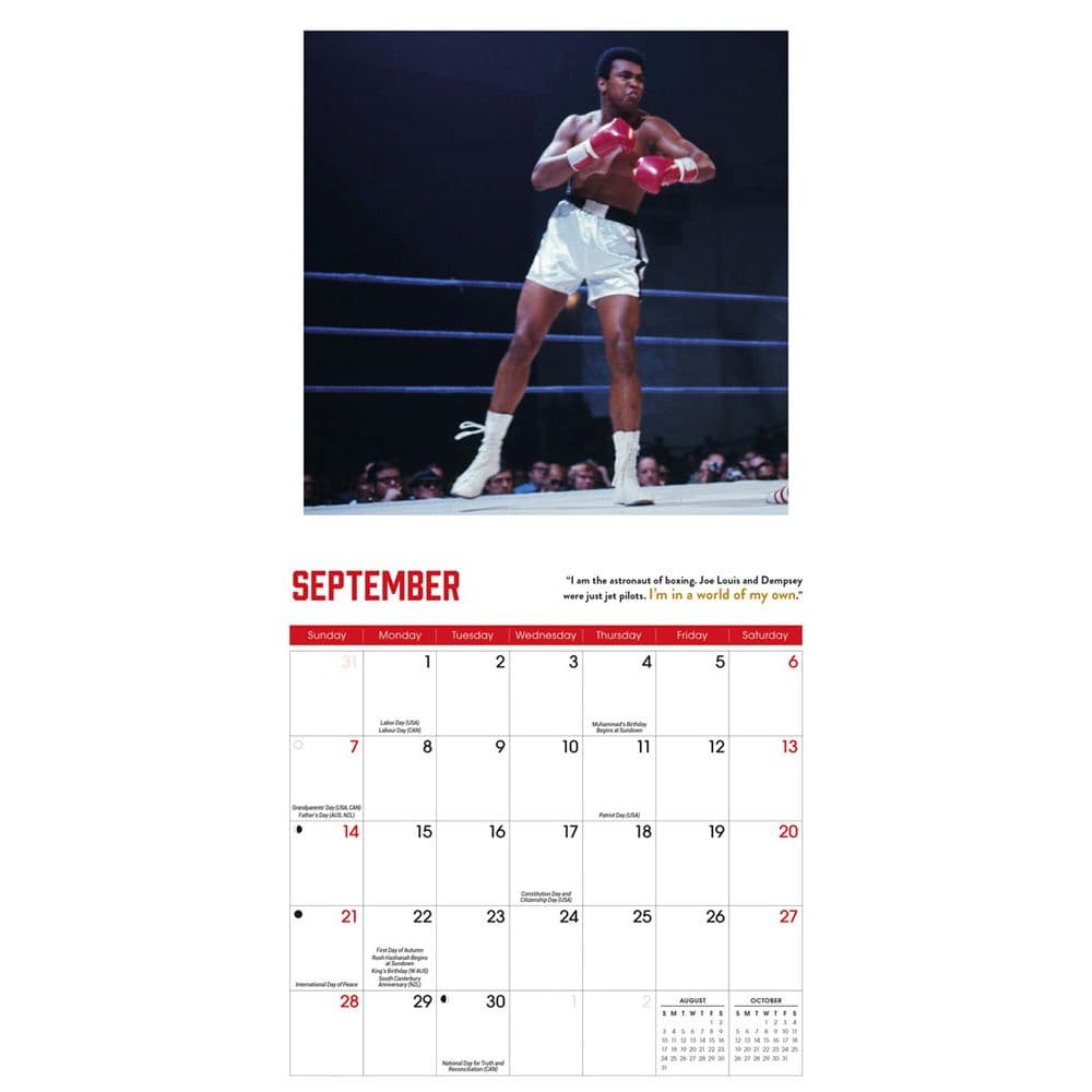 Muhammad Ali 2025 Mini Wall Calendar Fourth Alternate Image width=&quot;1000&quot; height=&quot;1000&quot;