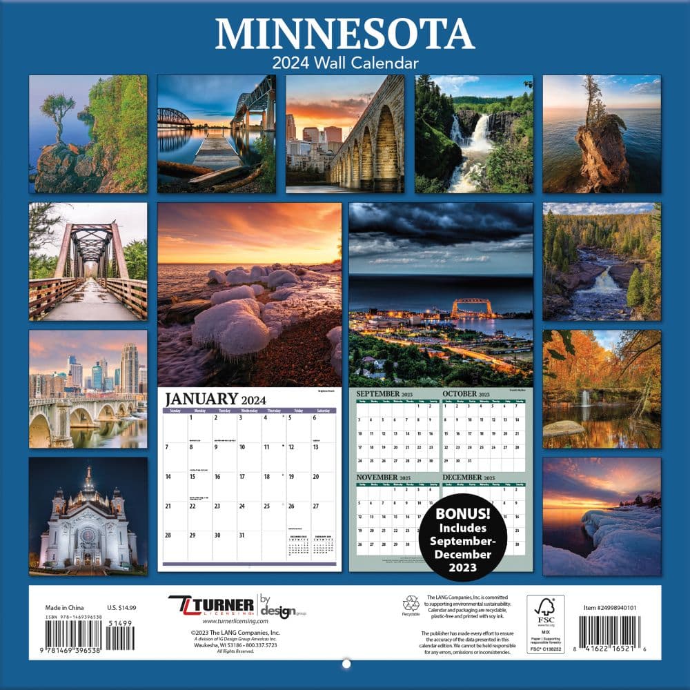 Minnesota Photo 2024 Wall Calendar